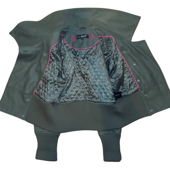 Black Rivet Wool Blend Aviator Style Jacket - Picture 5 of 10